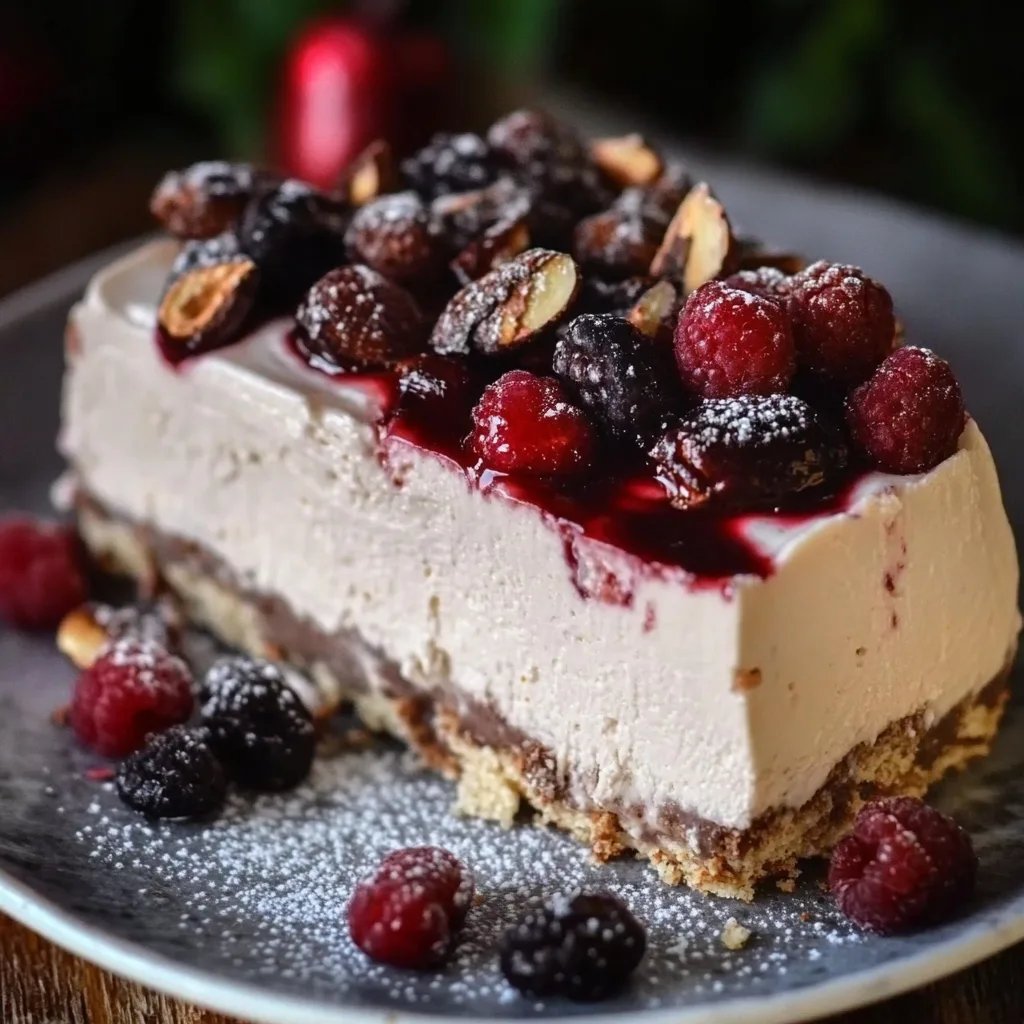 Cremiges Zimtparfait mit gebrannten Mandeln und Kirschen