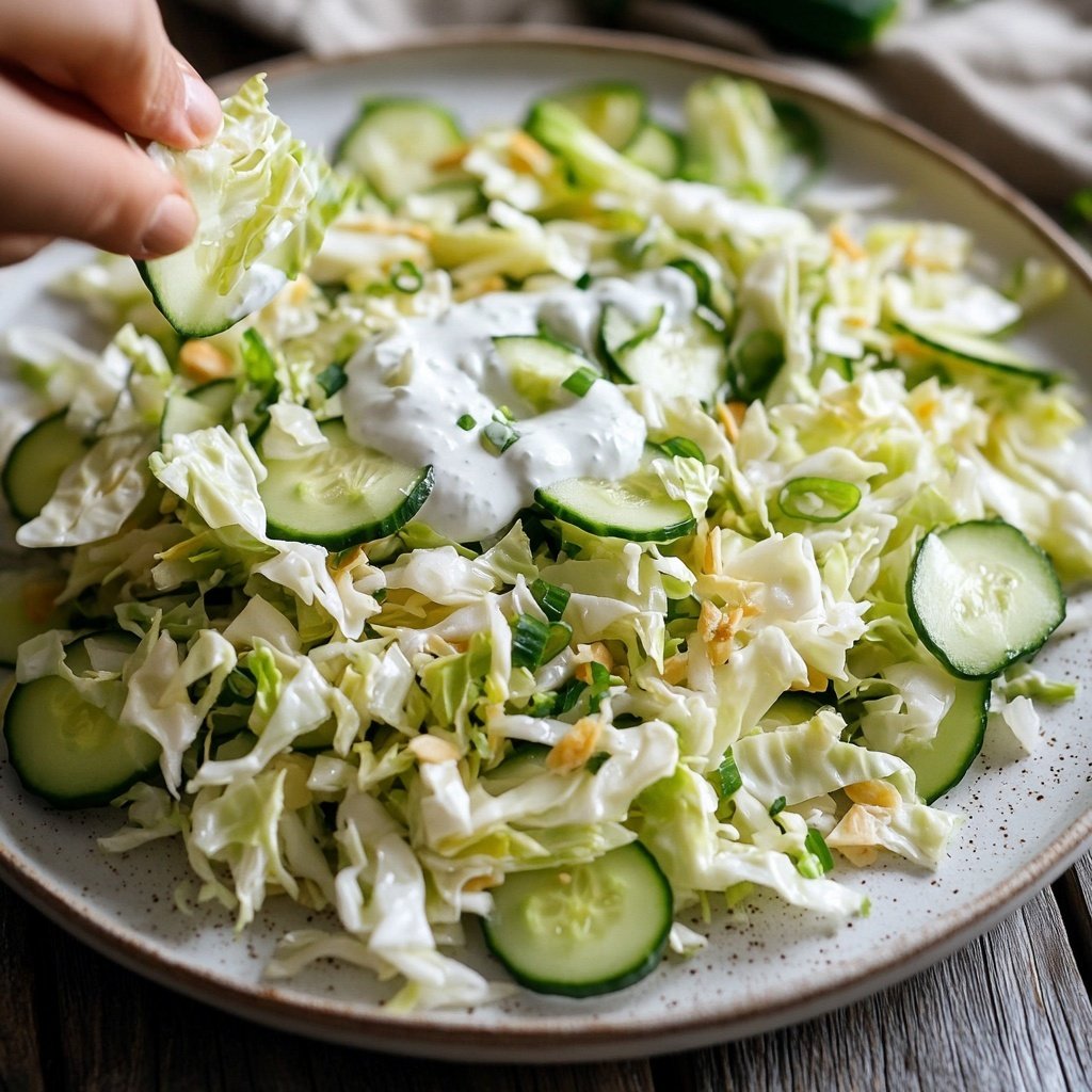 Leckerer Chinakohl-Salat mit Gurke & Joghurt