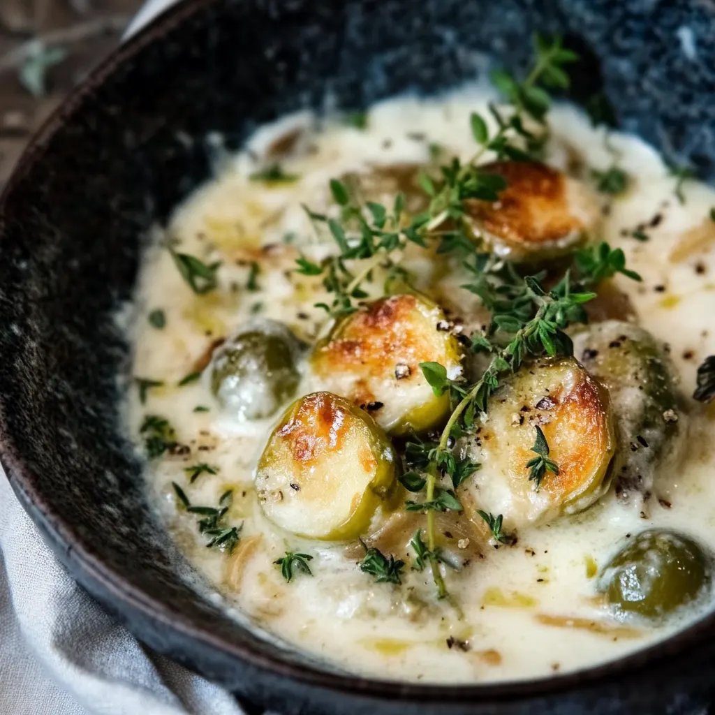 Rosenkohl in Frischkäse-Senfsauce