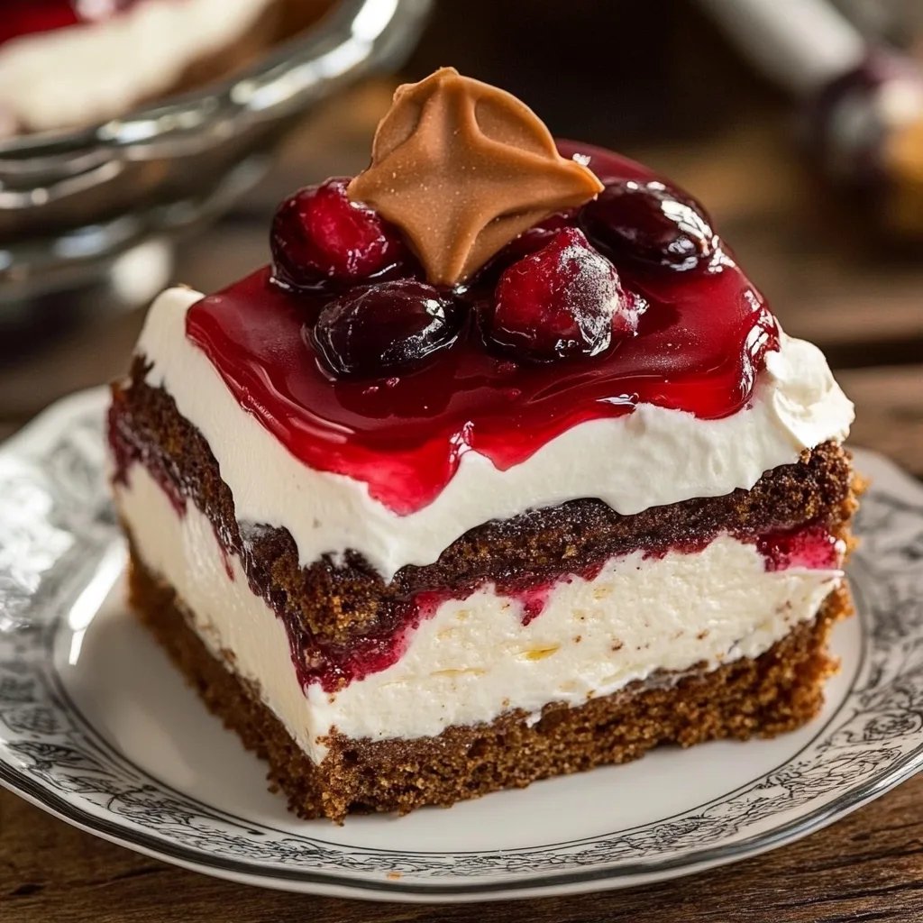 Lebkuchen-Kirsch-Dessert mit Cheesecake-Füllung