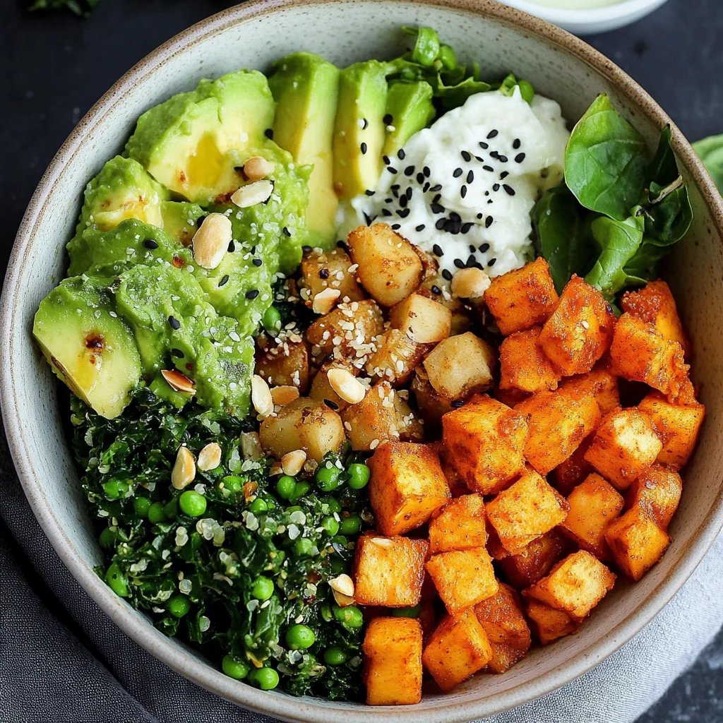 Süßkartoffel-Buddha-Bowl mit Grünkohl und Quinoa