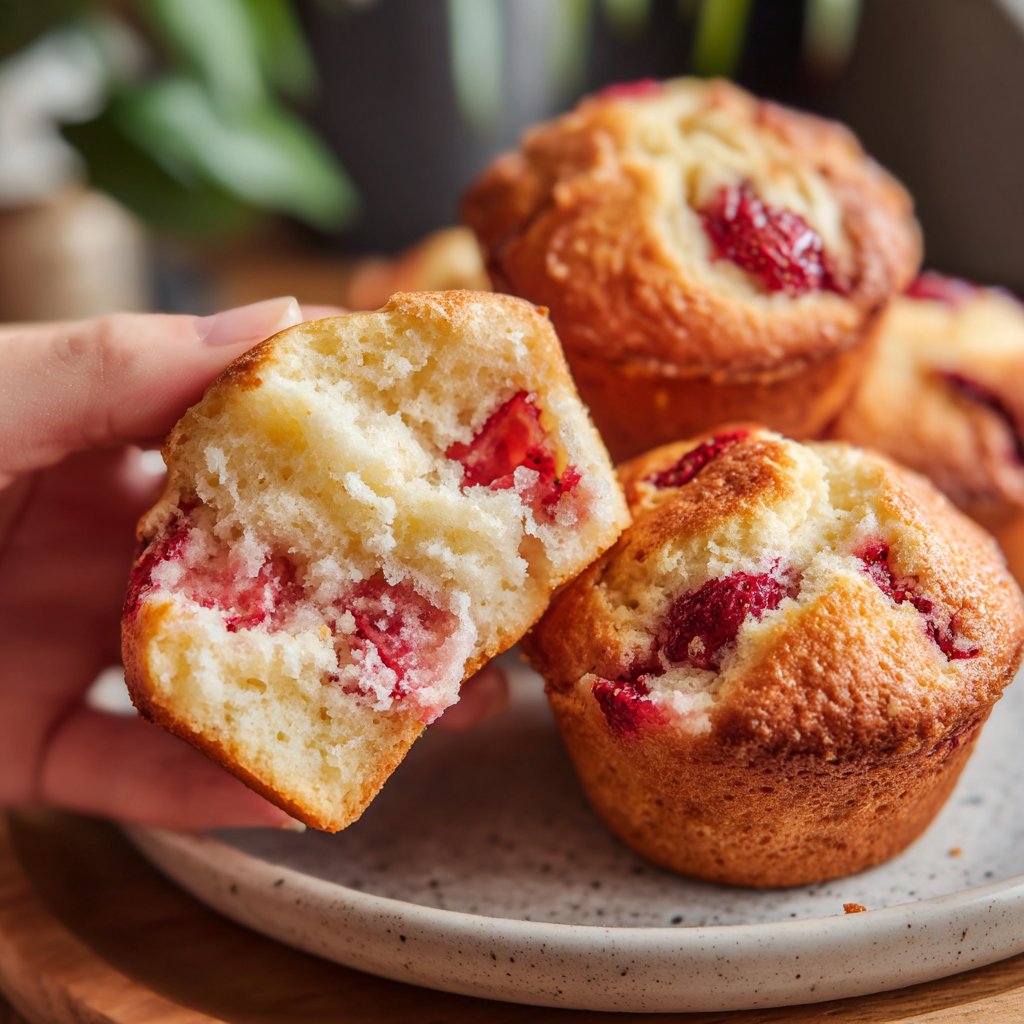 Muffins mit Erdbeerstückchen