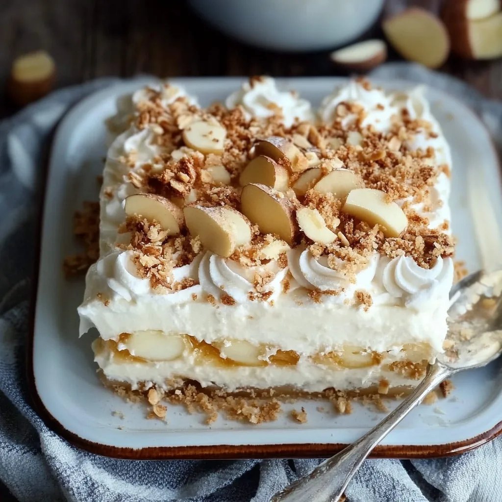 Apfel-Tiramisu mit Mandel-Crunch