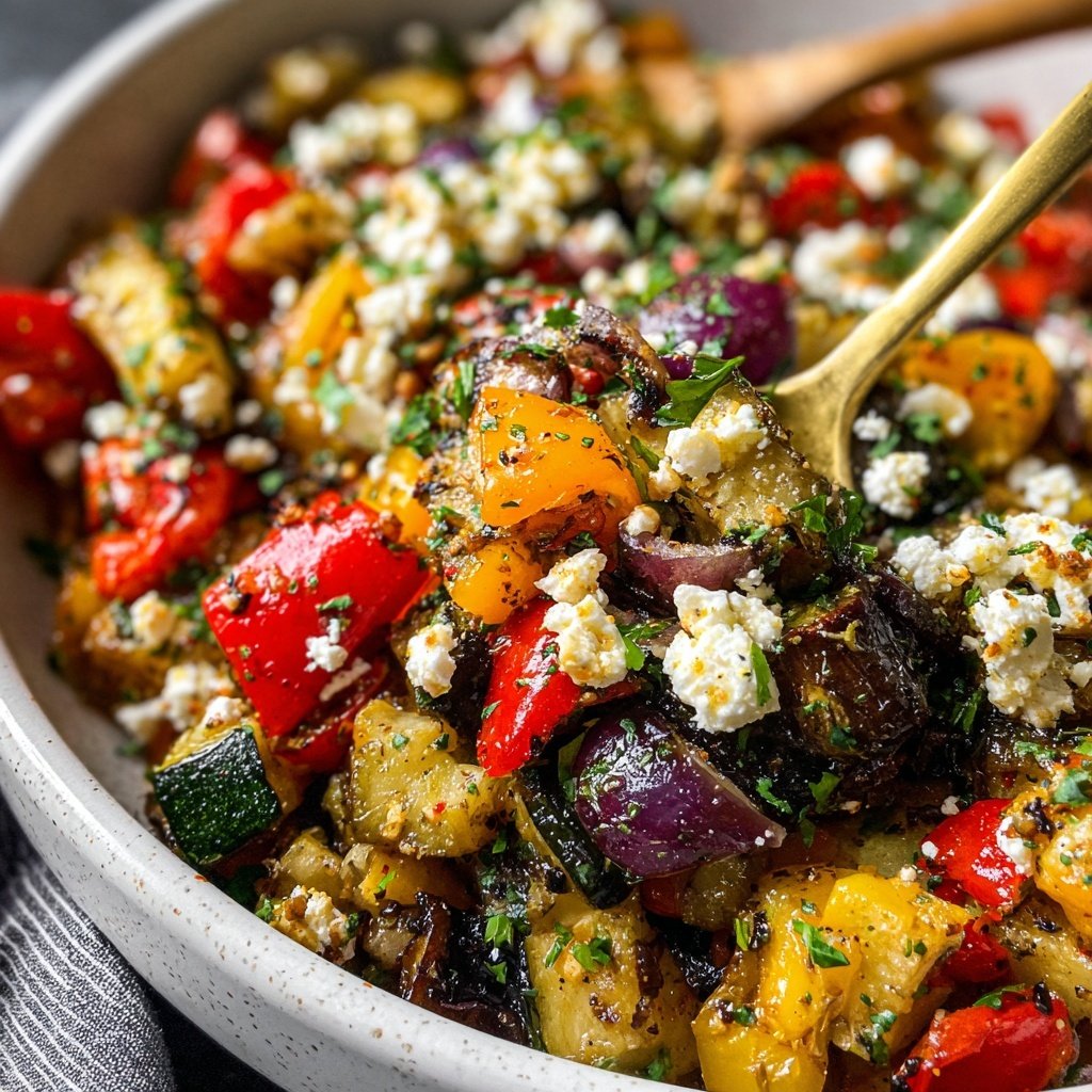 Gesund & Leicht Mediterrane Gemüsepfanne mit Feta