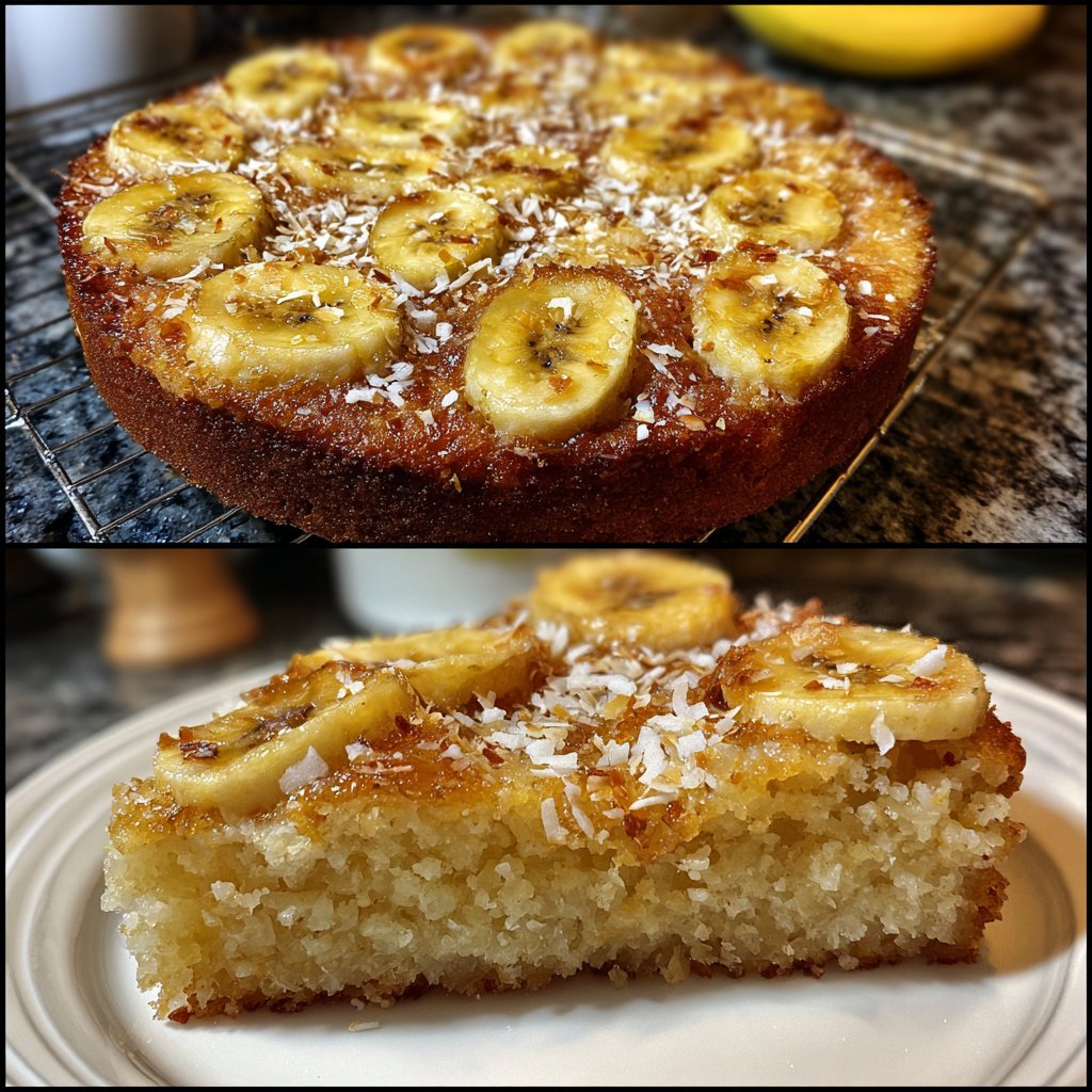 Bananenkuchen mit Kokosraspeln