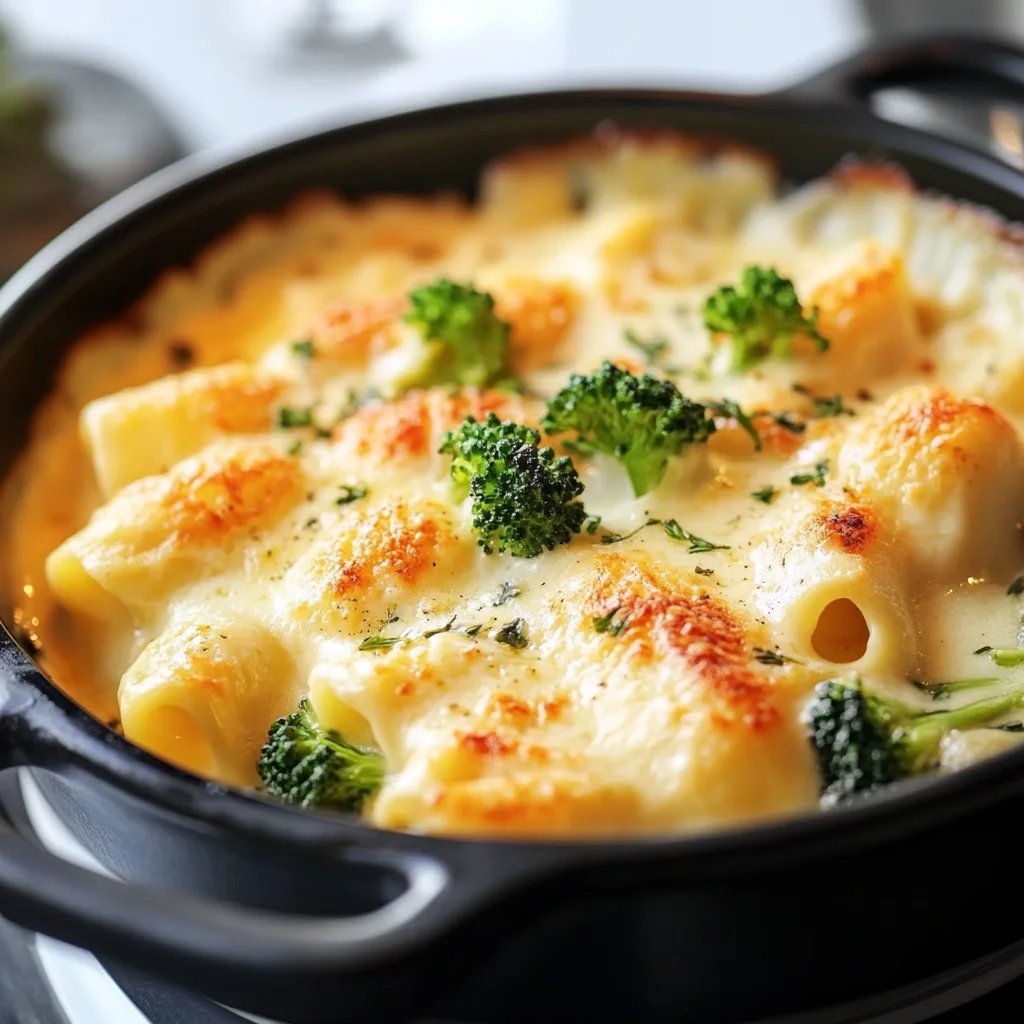 Cremiger Nudelauflauf mit Sauce hollandaise