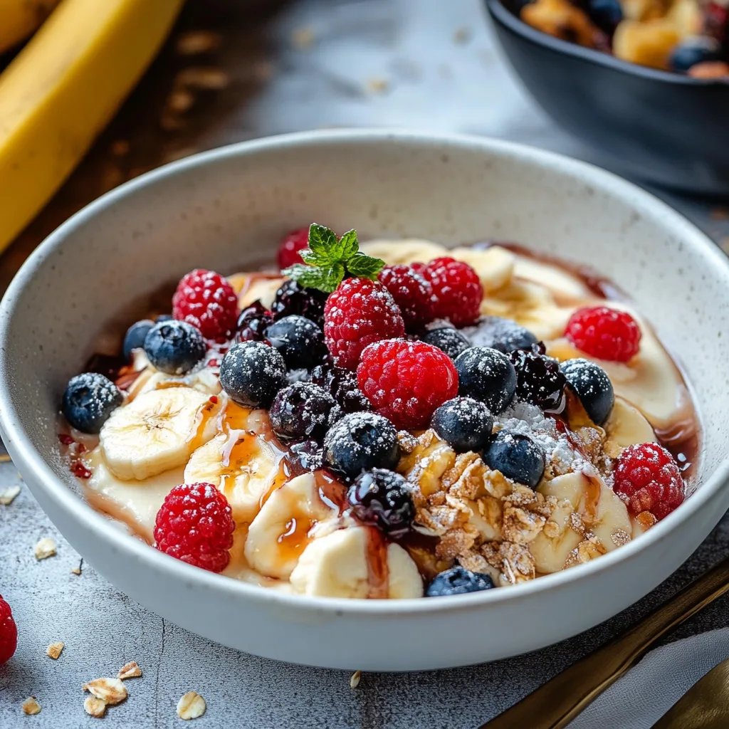 Bananen-Split-Haferbrei-Bowls