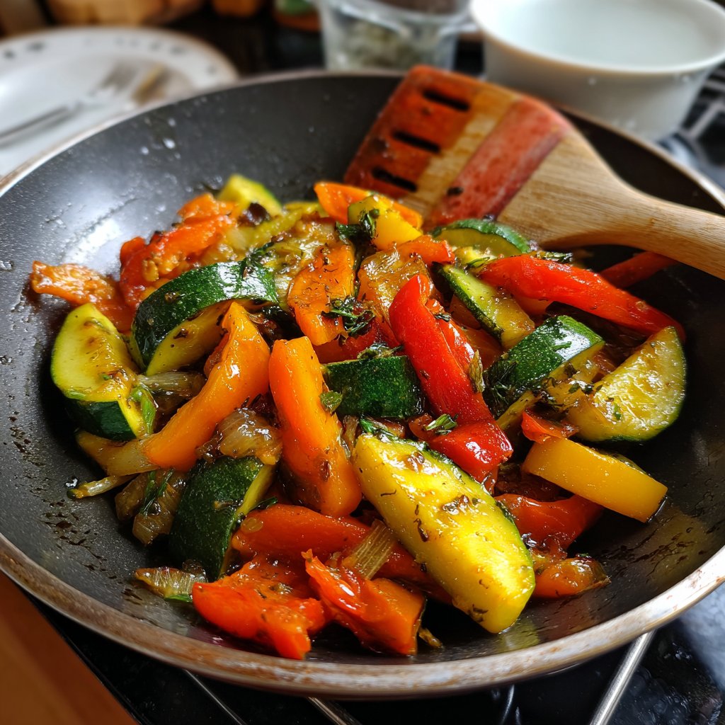 Abendessen leicht mit Gemüsepfanne