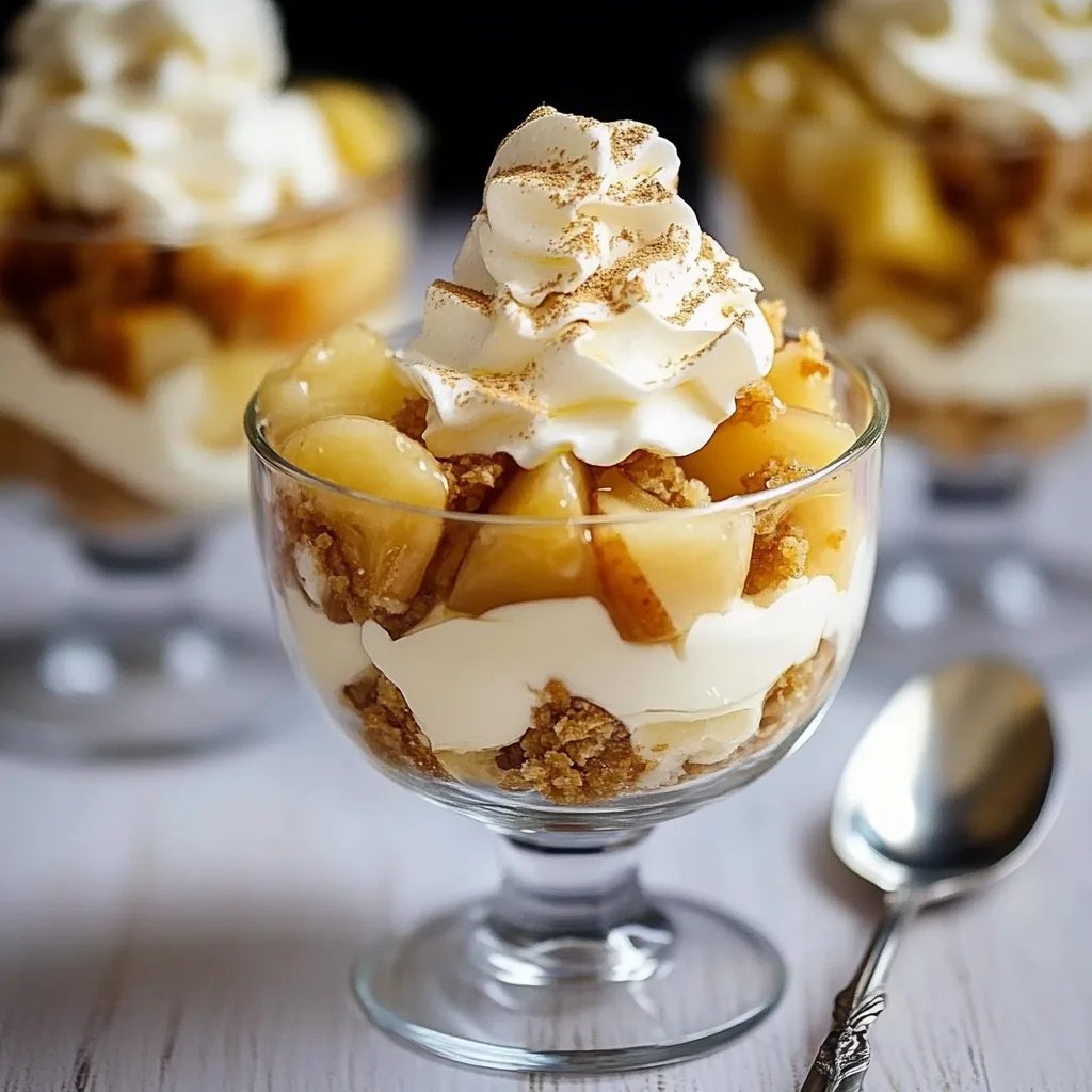 Bratapfel-Dessert im Glas mit Mascarpone