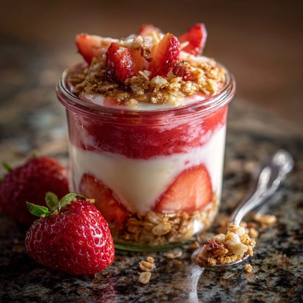 Erdbeer Joghurt Dessert Mit Hafer Crunch