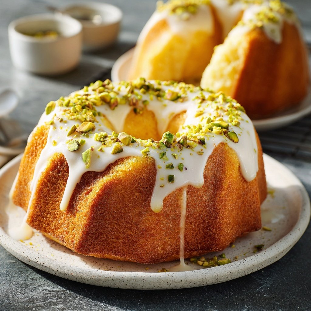 Zitronenkuchen mit Pistazien